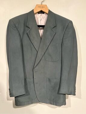 Christian Dior Faux Suede Blazer Slate Green